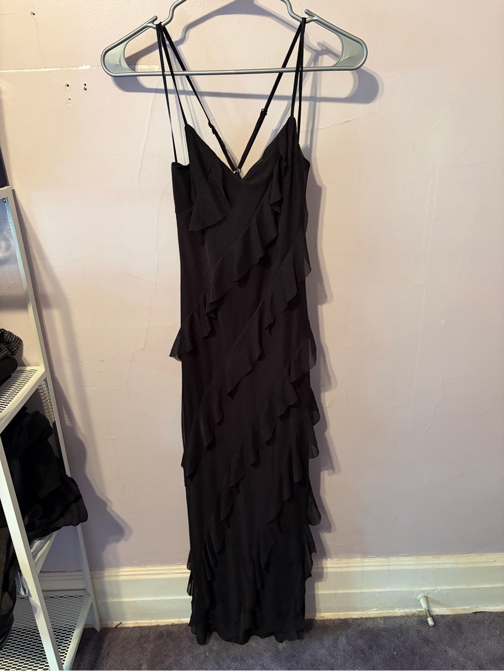 Beautiful Ruffled Black Summer Dress